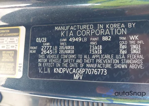 2023 Kia Sportage Ex из США, поврежденный, VIN KNDPVCAG6P7076773